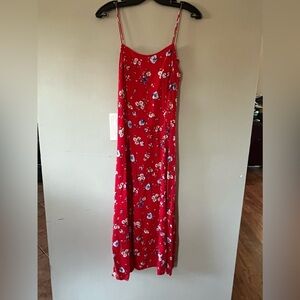 Vintage Floral Red Dress